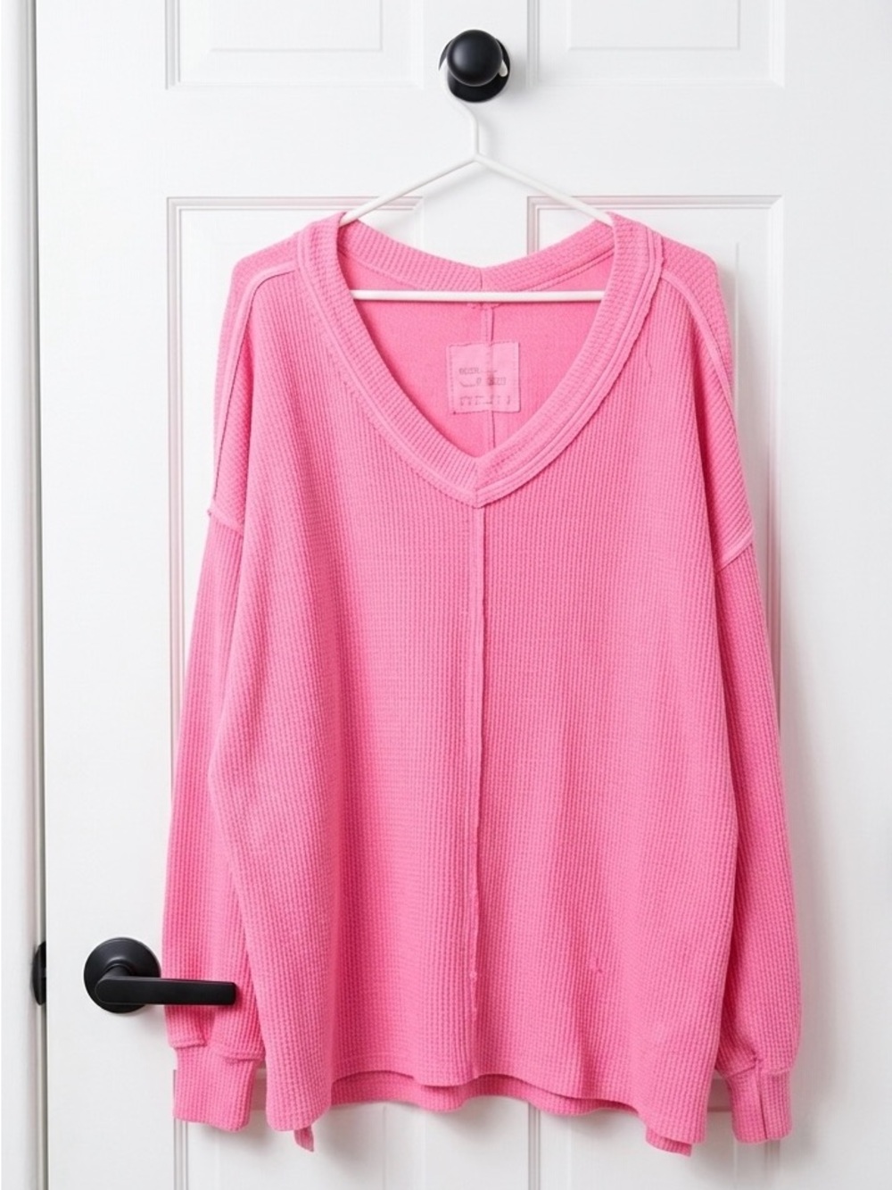 Aerie Love This Moment Pink V-Neck Thermal Sweater